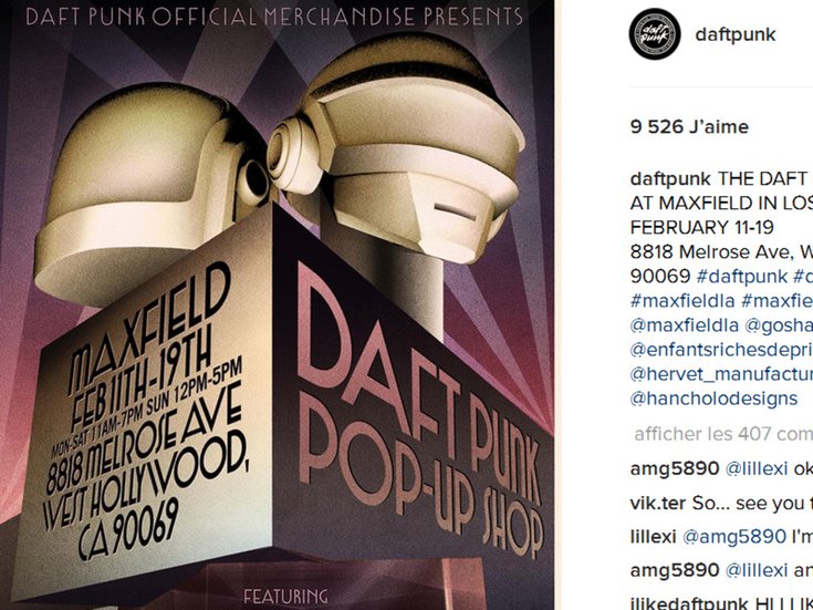 Daft Punk annonce son pop up store
