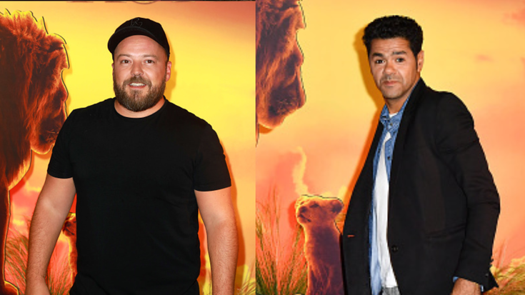 Jamel Debbouze et Alban Ivanov à l'avant première du film "Le Roi Lion" à Paris