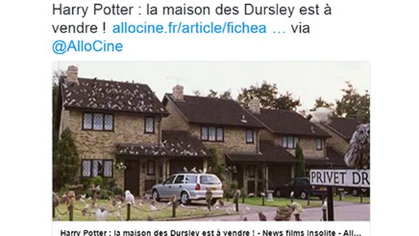 Harry Potter : la maison des Dursley est en vente
