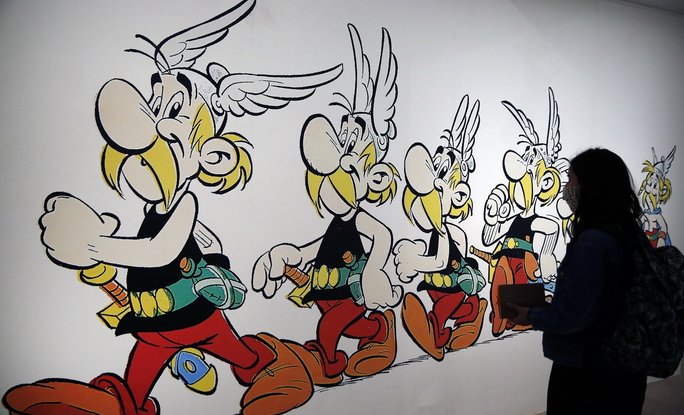 Astérix représentation de l’exposition - Uderzo, Comme Une Potion Magique -, Paris, mai 2021