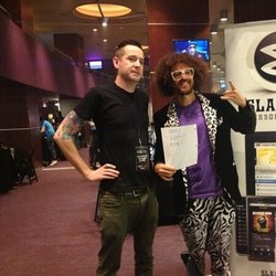 RedFoo: PartyRocking avec @slackerradio baby babieeees!! Grammys2013