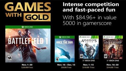 Jeux Xbox Gold novembre 2018