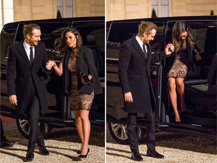 David Guetta et Jessica Ledon lors d'un dîner à l'Elysée