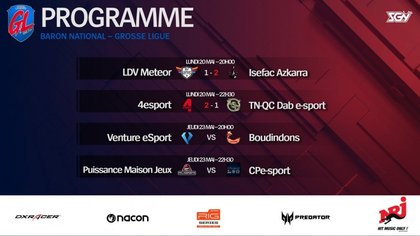 La Grosse Ligue - League Of Legends : Programme des matchs de la semaine
