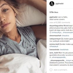 No make-up selfie - Gigi Hadid