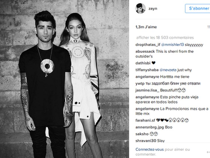 Zayn Malik et Gigi Hadid à Paris 
