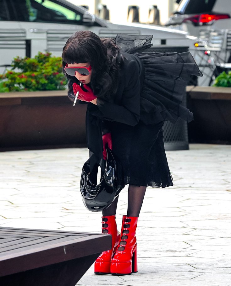 Cara Delevingne, sur le tournage d'"American Horror Story", New York, avril 2023