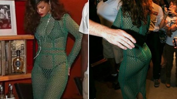 Rihanna: ultra sexy en robe filet à Rio!
