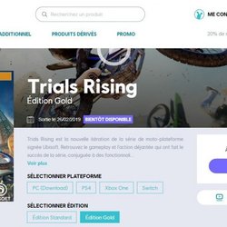 Trials Rising beta : la page de téléchargement sur PC (via Ubisoft Store puis Uplay)