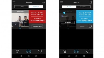 A la fin de la séance, on peut noter le coach via l'application Gamers Room.