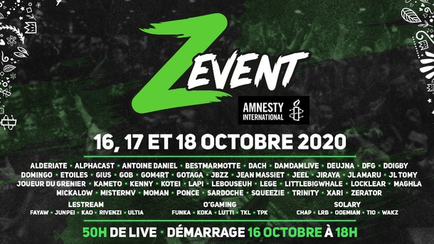 ZEvent 2020 : les streamers vous donnent rendez-vous du 16 au 18 octobre pour la bonne cause !
