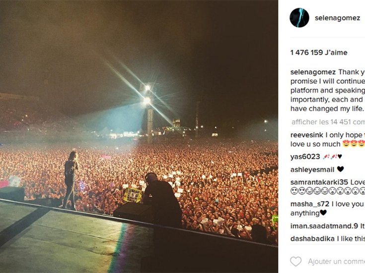 Selena Gomez atteint les 110 millions d'abonnés sur Instagram