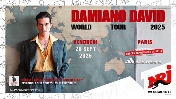 Damiano David annonce une tournée mondiale avec une date à Paris