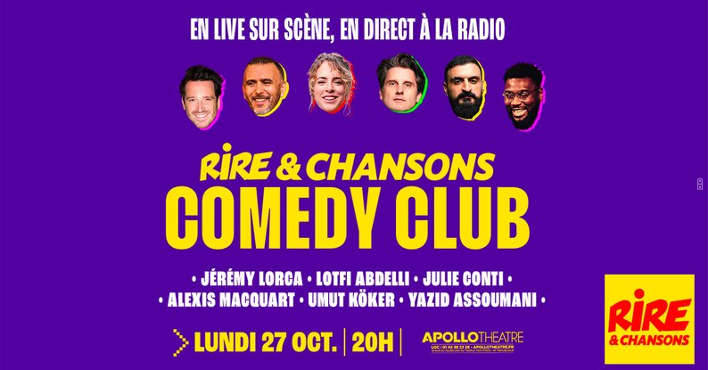 MEA Rire & Chansons Comedy Club 27 octobre 2025 affiche -
