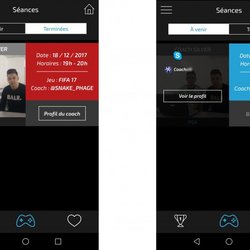 A la fin de la séance, on peut noter le coach via l'application Gamers Room.