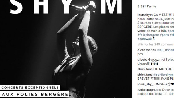 Shy’m retrouve ses fans aux Folies Bergère