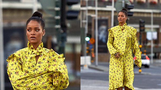 Rihanna : un total look jaune qui fait fureur!