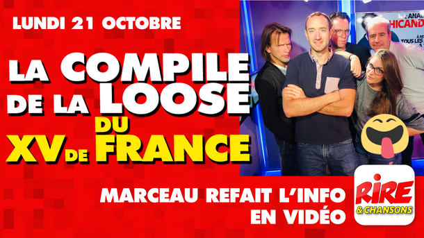 Humour vidéo - Rugby -   Au sommaire de ce lundi 21-10-2019 : Rugby - XV de France éliminé - Marceau refait l'info - 21 octobre 2019