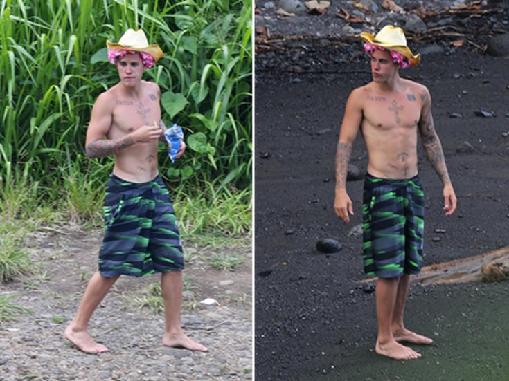 Justin Bieber torse nu à Hawaï