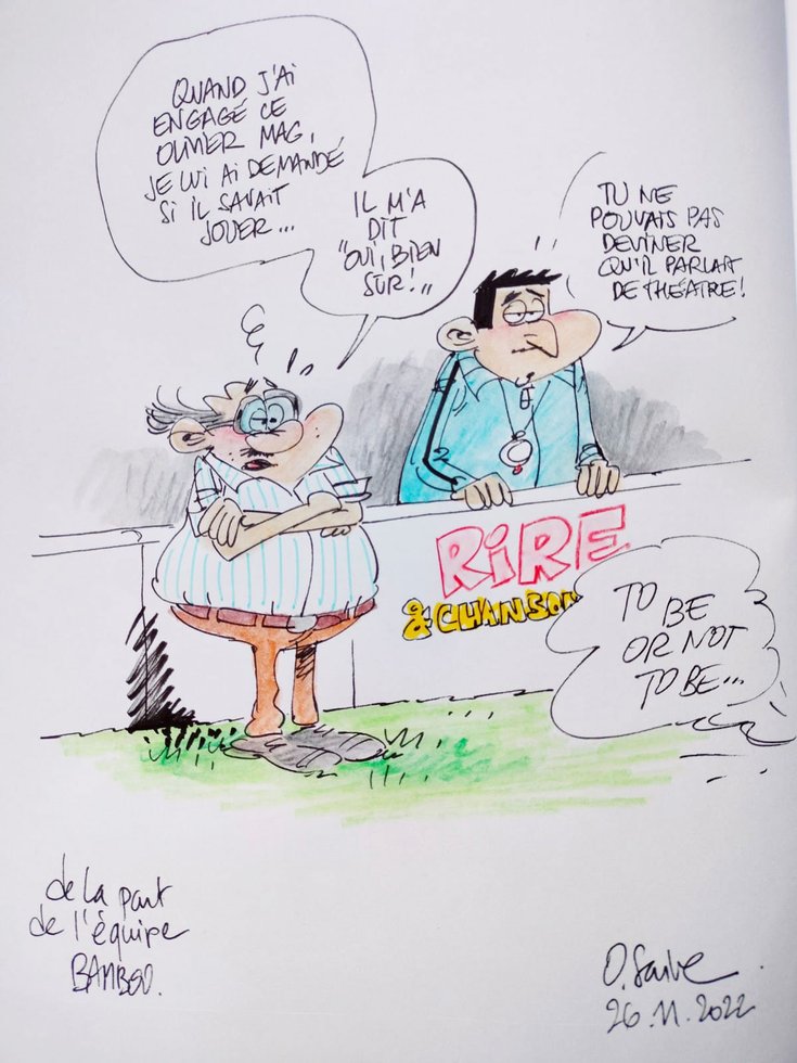 Olivier Mag vu par Saive dans le Rire & Chansons Football Club