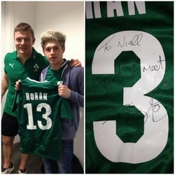 Niall Horan : "Superbe journée au match Irlande - France ! Brian O'Driscoll est un héro ! "