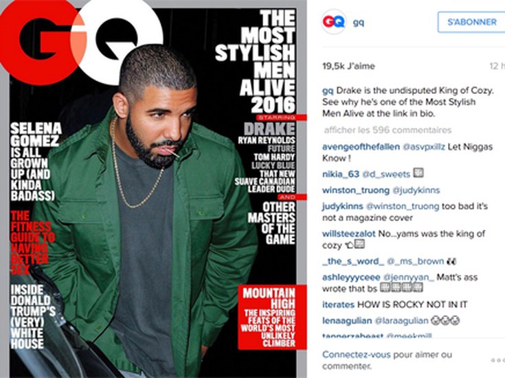 Drake en couverture du magazine GQ