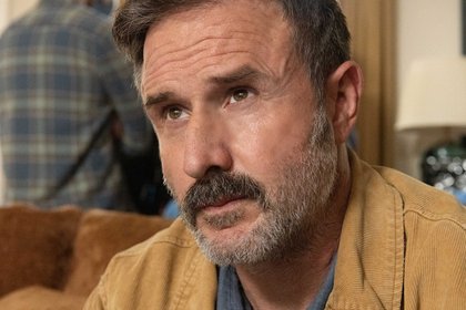 David Arquette (Dewey Riley) sur le tournage de "Scream"