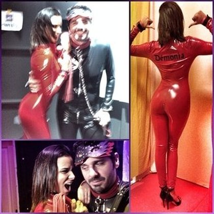 Shy'm: Et c'est bibi qui a hérité du costume "Démonia" avec Fifi et Lorie qui manque ! #enfoirés2014