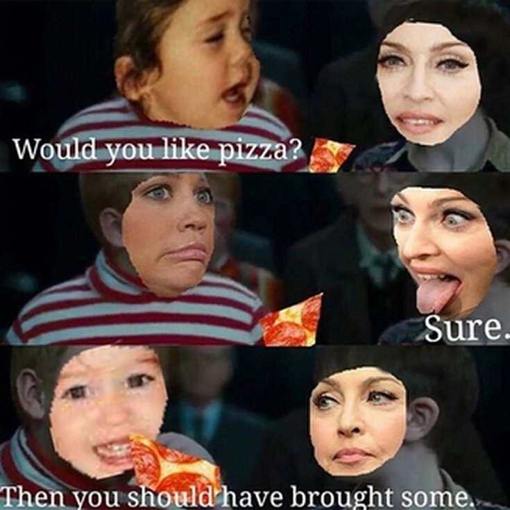 Miley Cyrus - Madonna - Pizza