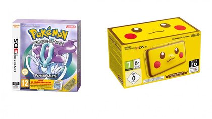 Pokémon Cristal et la console New 2DS XL édition Pikachu. Sortie le 26 janvier 2018