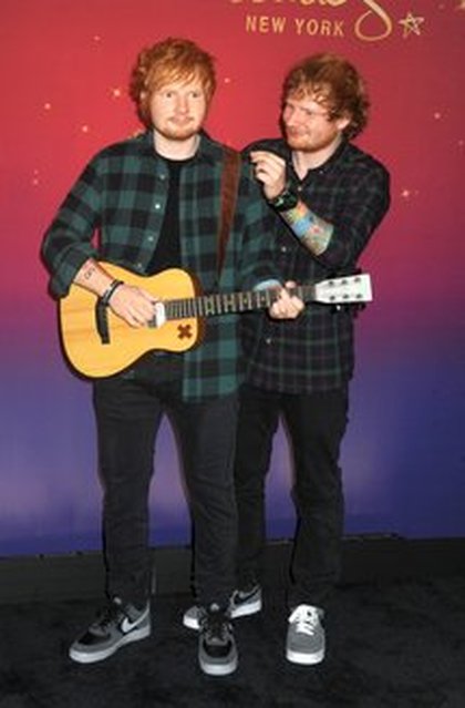 Ed Sheeran et sa statue de cire @ Madame Tussaud NY