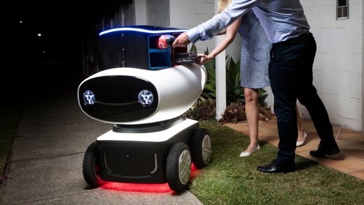 Prototype de robot livreur de pizzas signé Domino's Lab (Australie)
