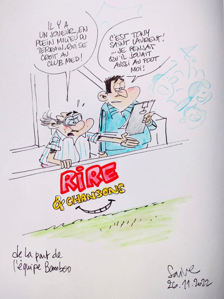 Tony Saint Laurent vu par Saive dans le Rire & Chansons Football Club