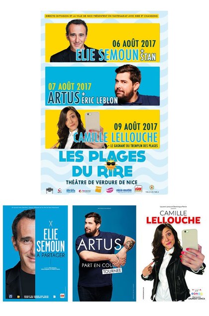 les plages du rire de Nice - elie semoun - artus - camille lellouche hd