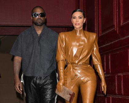 Kanye West et Kim Kardahsian à la Fashion Week de Paris