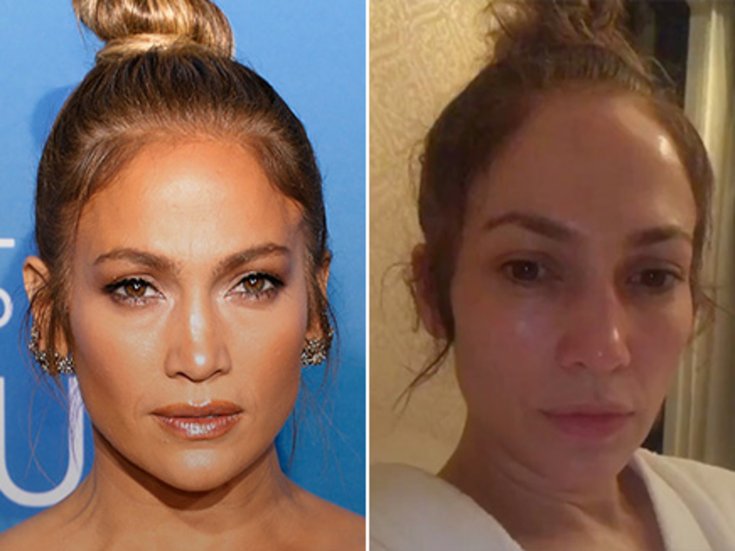 Jennifer Lopez avec et sans maquillage