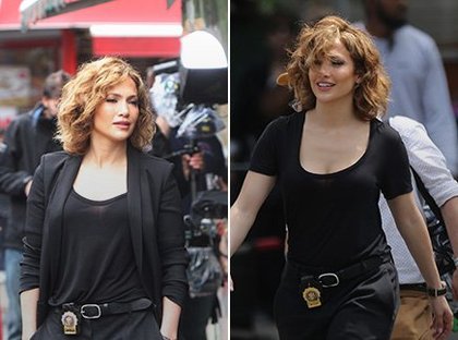 Jennifer Lopez sur le tournage de "Shade of Blue"