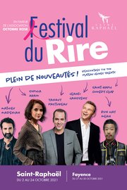 Festival du rire de Saint Raphael du 2 au 24 octobre et du 27 au 30 octobre à Fayence - Avec Jeanfi Janssens, Bun Hay Mean, Mathieu Madenian, Franjo, Marie Reno, Doully, Pierre Thevenoux, Cartman, les Décaféinés, Chantal Ladesou