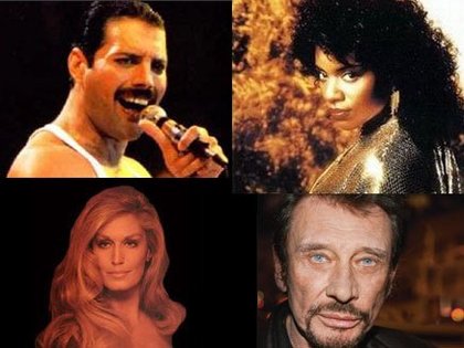 Freddie Mercury Gloria Gaynor Dalida Johnny Hallyday