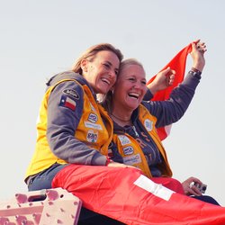 Les duos célèbrent leur victoire