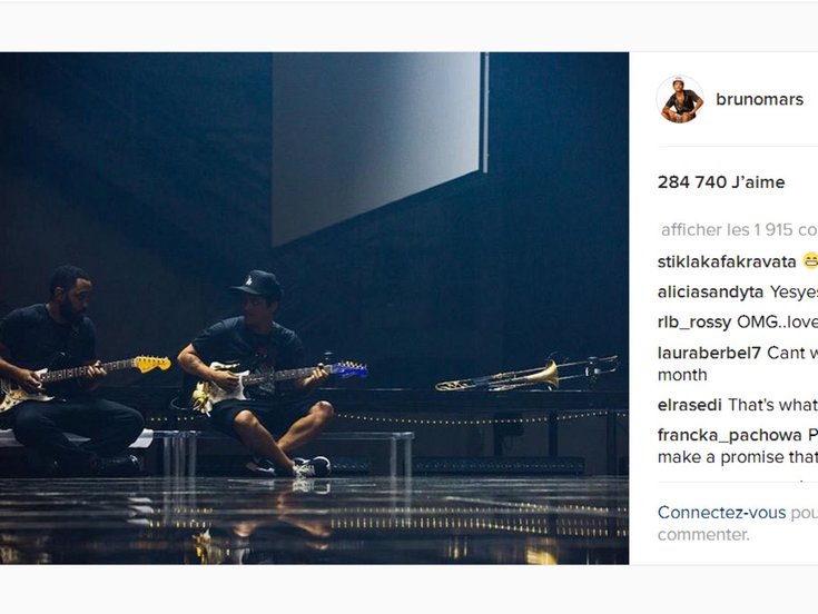 Bruno Mars en répétition pour sa tournée