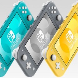 Les trois coloris de la Nintendo Switch (turquoise, gris et jaune)