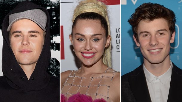 Justin Bieber, Miley Cyrus et Shawn Mendes: 3 albums n°1 à seulement 19 ans!