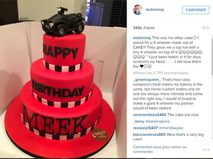 Nicki Minaj - Meek Mill's birthday cake