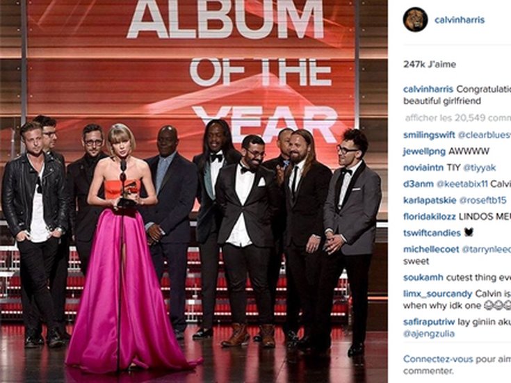 Calvin Harris laisse un adorable message à Taylor Swift sur Instagram