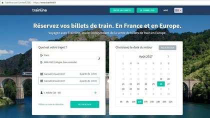 Trainline sur PC (navigateur web)