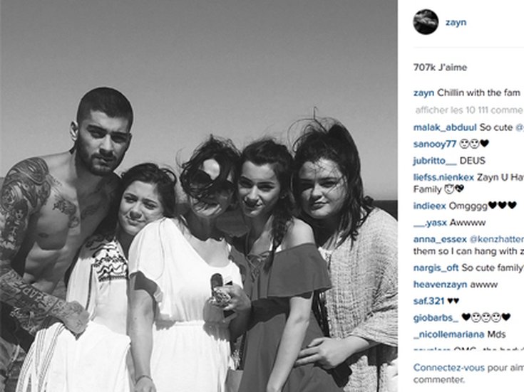 Zayn Malik en famille à la plage 