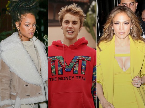 Rihanna, Justin Bieber et Jennifer Lopez