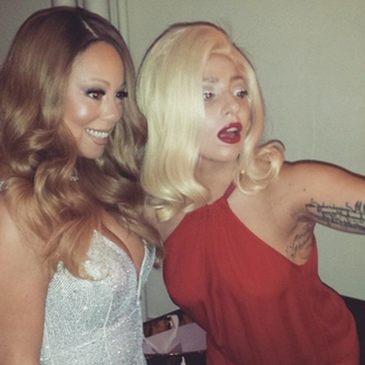 Mariah Carey: Taking a selfie with the beautiful @ladygaga! Merry Christmas!!