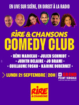 affiche Rire & Chansons Comedy Club 21 09 2026 PHOTOS